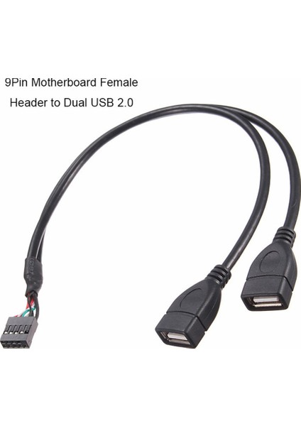10 Pin / 9pin Anakart Dişi Başlık - Çift USB 2.0 Dişipanel Montajlı Veri Kablosu Vidalı Panel Delikli (Yurt Dışından) fiyatları