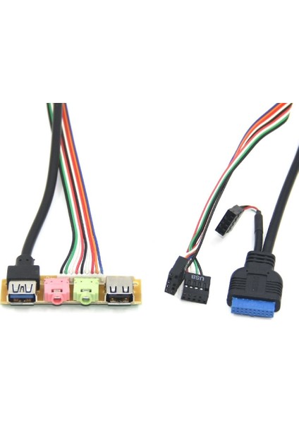 USB 2.0+ 3.0 Bağlantı Noktası Kasası Pc Bilgisayar Kasası Ses Ön Paneli Kabloyu Değiştirin 70 cm (Yurt Dışından) modelleri