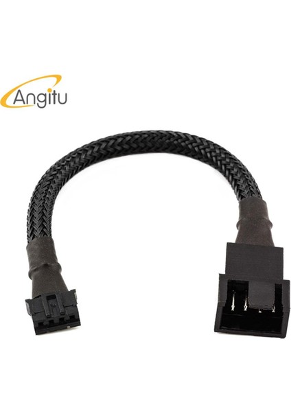 Angitu Grafik Kartı 4-Pin Pwm Gpu Anakart Fan Adaptör Kablosu 4pin ve 3pin Fan ile Uyumlu Siyah Kollu 30 cm (Yurt Dışından)