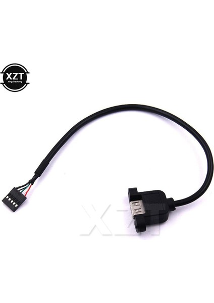 Yeni Konektör 2.54MM 5 Pins Dişi USB A 2.0 Dişi Uzatma Kablosu Panel Montaj Vidası Kulak Delikleri 35 cm Kablo Bölme Hattı (Yurt Dışından)