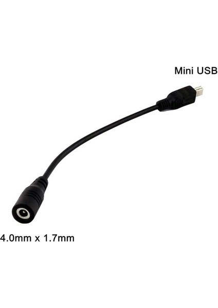 1x Dc Güç 4.0mm x 1.7mm Dişi Jack Mini USB 5 Pin Erkek Fiş Adaptörü Konnektör Kablosu Kablosu 15 cm (Yurt Dışından)