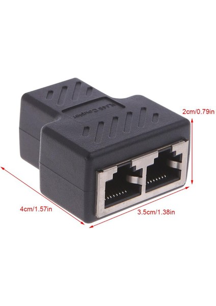 1 Ila 2 Yollu Lan Ethernet Ağ Kablosu RJ45 Dişi Splitter Konnektör Adaptörü Q1JC (Yurt Dışından)
