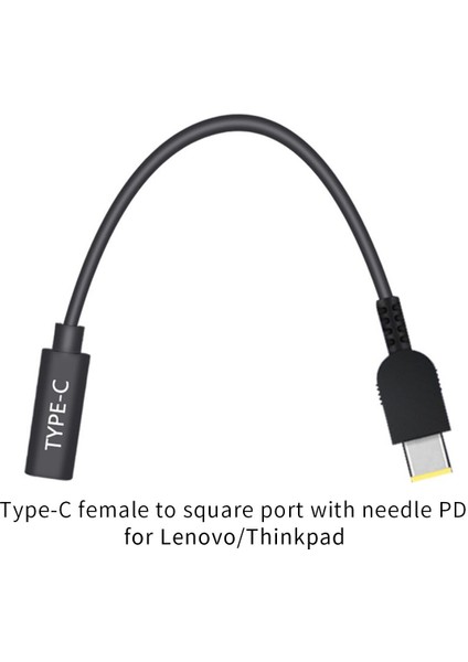 Xt-Xınte Tip C Pd Şarj Kablosu Dişi Kare Dc Erkek Güç Adaptörü Dönüştürücü Usb-C 15 cm Lenovo G40 G50 Thinkpad Dizüstü Bilgisayar (Yurt Dışından)