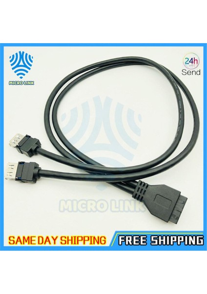 USB 3.0 20PIN Ön Panel Kablosu Usb3.0 Hub USB 3.0 Çift Bağlantı Noktalı USB 3.0 Dişi Anakart 20 Pin Başlık Konnektörü Adaptör Kablosu (Yurt Dışından)