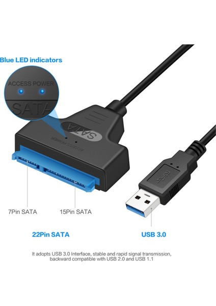 USB 3.0 Sata 3 Kablo Sata - USB 3.0 Adaptörü 6 Gbps'ye Kadar Destek 2 5 Inç Harici HDD SSD Sabit Sürücü 22 Pin Sata Iıı Kablo (Yurt Dışından) fırsatları