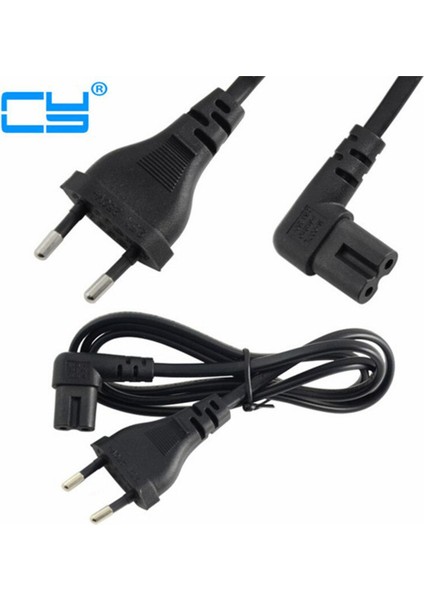Açılı 1m Güç Kablosu Kablosu Ab 2 Uçlu Ac Fiş Adaptörü Kablosu Şekil 8 C7 - Euro Ab Avrupa 2 Pin Ac Fiş Uzatma Kablosu (Yurt Dışından)