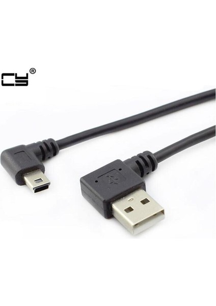 Erkek Sağ Açılı Usb2.0 Sola Dönüşlü Mini USB 90 Derece Sola Açılı Mini USB USB Konnektörüne Dönüşlü Kısa Kablo 25CM (Yurt Dışından)