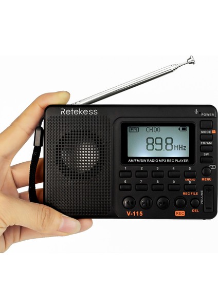 Retekess V-115 Çok Bandlı Radyo Alıcısı Mp3 Oynatıcı Siyah (Yurt Dışından) fiyatları