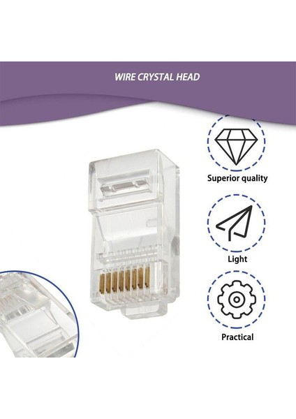 100 Adet RJ45 Konnektörleri Modüler Fiş Ethernet Kabloları Üzerinden Geçiş Modülü Fiş Ağ 8pin Ağ Kablosu Fişleri (Yurt Dışından) fiyatları