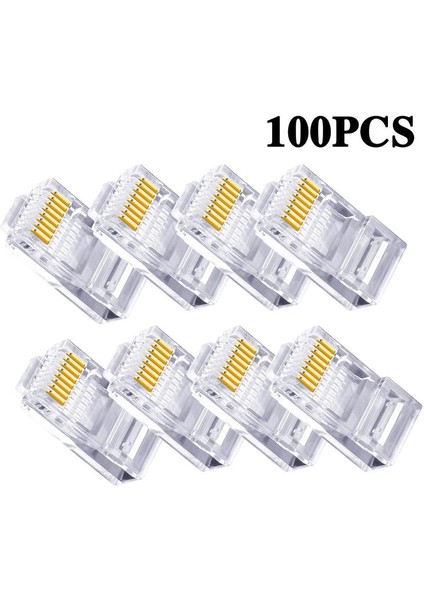 100 Adet RJ45 Konnektörleri Modüler Fiş Ethernet Kabloları Üzerinden Geçiş Modülü Fiş Ağ 8pin Ağ Kablosu Fişleri (Yurt Dışından) indirimleri
