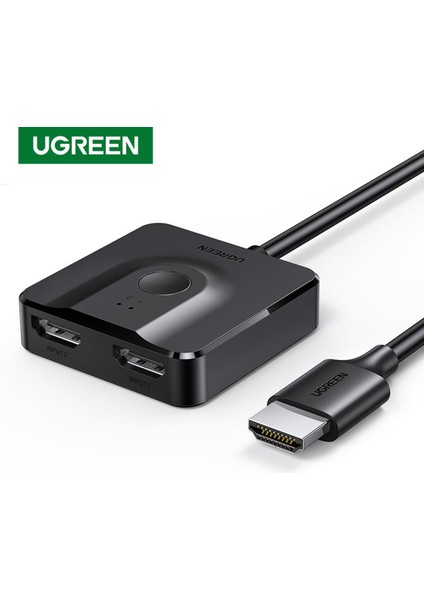 Ugreen 2 Port HDMI Anahtarı 4K 60Hz Switcher Splitter Çift Yönlü 1x2/2x1 Adaptör HDMI Switcher Anahtarı Xbox Ps4 Monitör Tv Kutusu 1 M HDMI Kablosu (Yurt Dışından)