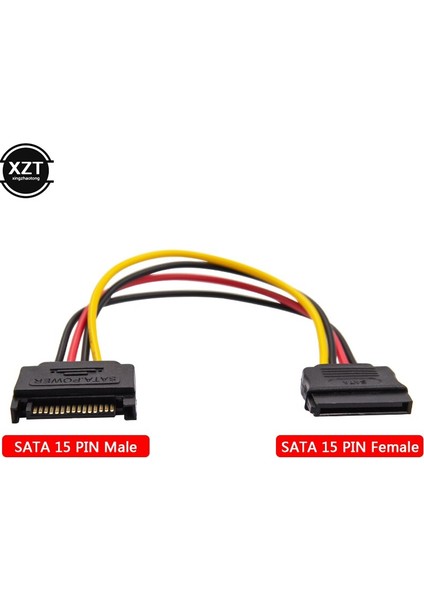 Sata 15PIN Erkek Kadın Sata Sabit Disk Güç Uzatma Genişletici Cabo Kablosu Pc HDD SSD Güç Kabloları Için (Yurt Dışından) fiyatları