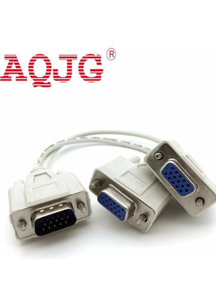 VGA Erkek - 2 Kadın Seri RS232 Splitter Kablo VGA Erkek - 2 Kadın 2'si Bir Kabloda Yazarkasa Ekranları VGA15 Pın Aqjg (Yurt Dışından)