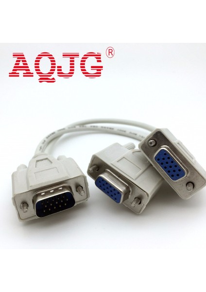 VGA Erkek - 2 Kadın Seri RS232 Splitter Kablo VGA Erkek - 2 Kadın 2'si Bir Kabloda Yazarkasa Ekranları VGA15 Pın Aqjg (Yurt Dışından) modelleri