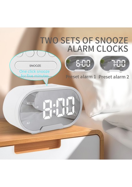 5.5 Inç Büyük Ekranlı LED Sayısal Alarm Saatı Ayarlanabilir Alarm Ses Seviyesi Iki USB Bağlantısı (Yurt Dışından) indirimleri