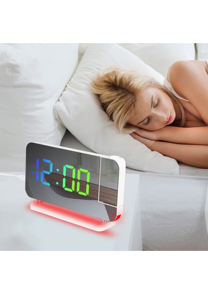 Rgb Renkli LED Prksiyonlu Uyarmalı Saat ve Ortam Işığı (Yurt Dışından) fiyatları