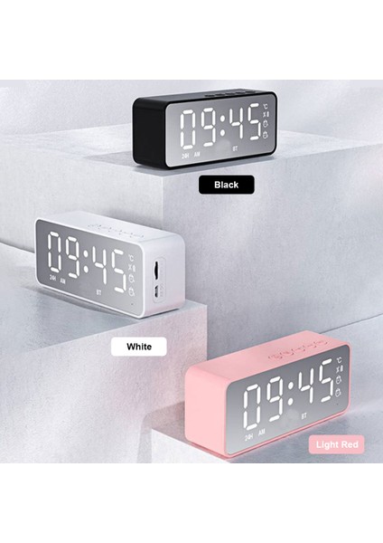 Dijital Alarm Saatli Bt Hoparlörlü Ayna LED Ekranı (Yurt Dışından)