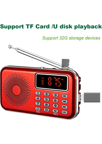 Y-619 Mini Fm Radyo Taşınabilir 3W Hoparlör 2 Inç Ekranlı (Yurt Dışından) modelleri