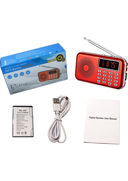 Y-619 Mini Fm Radyo Taşınabilir 3W Hoparlör 2 Inç Ekranlı (Yurt Dışından) indirimleri