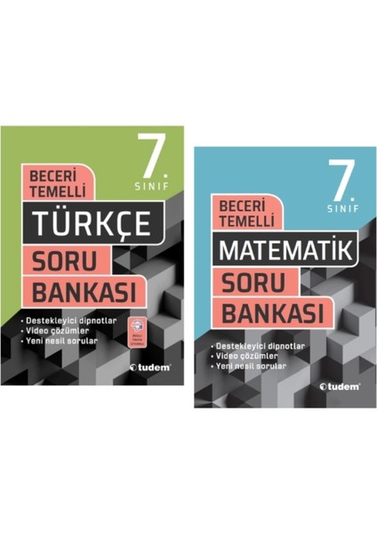 Tudem Yayınları 7.sınıf Beceri Temelli Türkçe - Matematik Soru Bankası