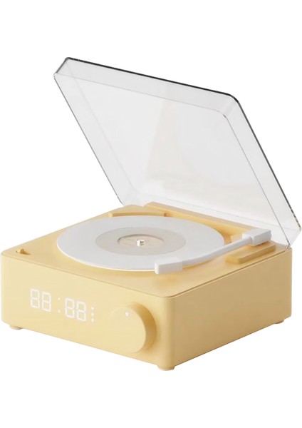Mini Kablosuz Bt Müzik Çalar Retro Vinil Hoparlör Alarm Saat (Yurt Dışından)