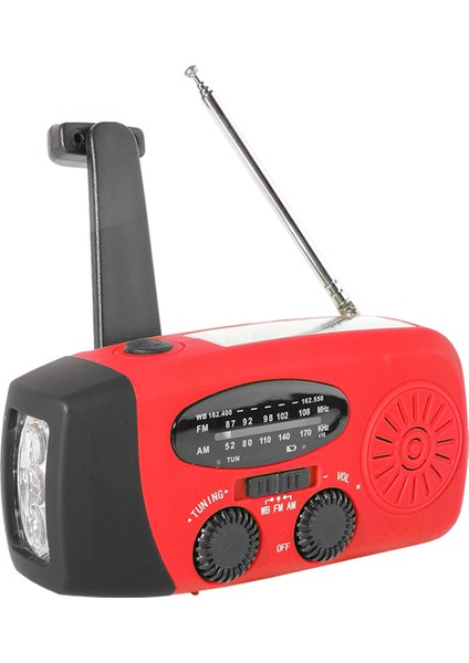 Güneş Enerjili El Dönüşümlü Acil Radyo 2000MAH Şarj Edilebilir Taşınabilir Radyo (Yurt Dışından)