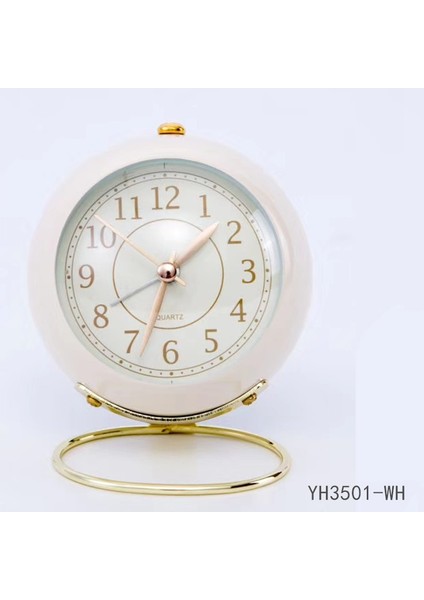 Gömlek Şekilli Cam Tabanlı Metal Yatak Odası Alarm Saati Zeytin Yeşili 3501-1 Sessiz Gece Işığı ile (Yurt Dışından) modelleri