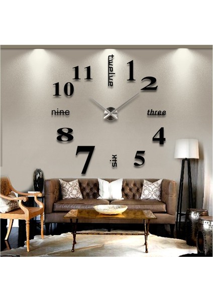 Fabrika Direkt 47 Inç Kara Yaratıcı Duvar Saati (Yurt Dışından) indirimleri