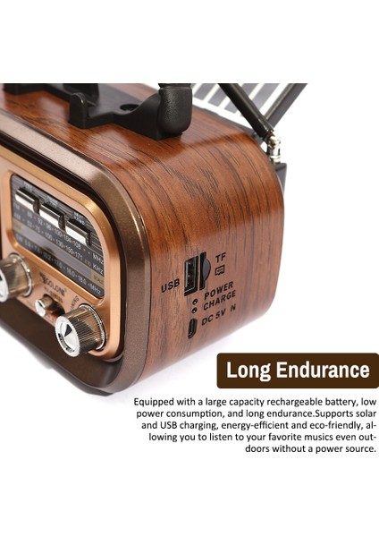 Vintage Güneş Radyosu 3 - Band Taşınabilir Fm/am/sw Ayarlı Bt Hoparlörü (Yurt Dışından) fiyatları