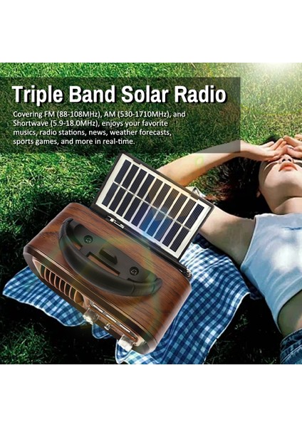 Vintage Güneş Radyosu 3 - Band Taşınabilir Fm/am/sw Ayarlı Bt Hoparlörü (Yurt Dışından) fırsatları