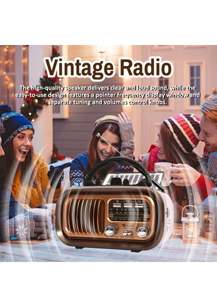 Vintage Güneş Radyosu 3 - Band Taşınabilir Fm/am/sw Ayarlı Bt Hoparlörü (Yurt Dışından) indirimleri
