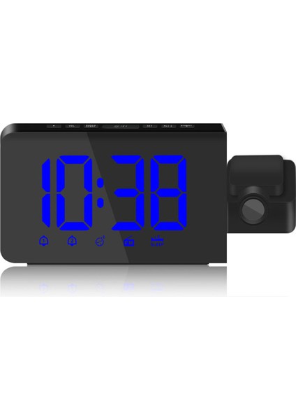 USB ile Çalışan Mavi Dönebilen Prksiyonlu Işıklu Alarm Saat Iki Alarmlı (Yurt Dışından)