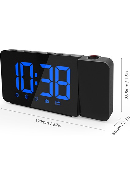 USB ile Çalışan Mavi Dönebilen Prksiyonlu Işıklu Alarm Saat Iki Alarmlı (Yurt Dışından)