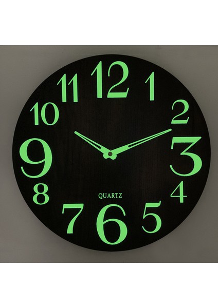 30 cm Işık Veren Sessiz Tahta Duvar Saati Yanmış Tahta Levha Işıklandırmaya Sahip - 02 (Yurt Dışından) fırsatları