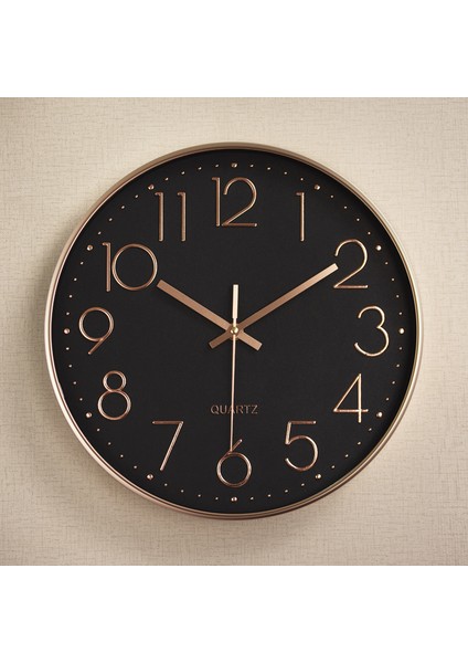 12 Inç 30 cm Altın Çerçeveli Plastik Duvar Saati (Yurt Dışından) indirimleri