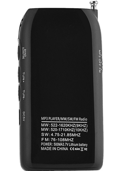 Sw Fm Mw Radyo Mini Cep Digital Mp3 Oynatıcı Tf Kart Destekli (Yurt Dışından)