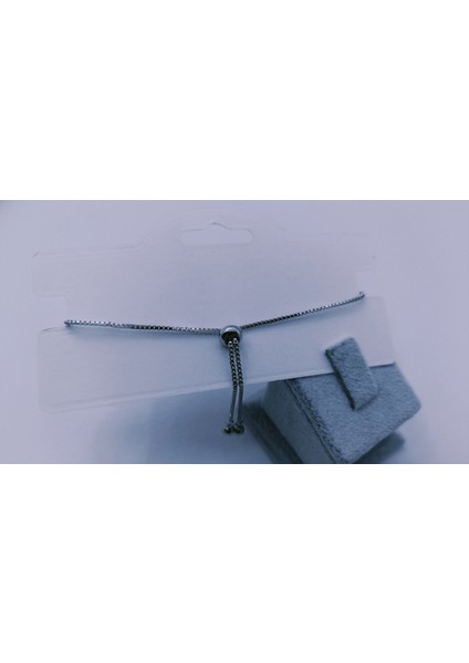 Taş ve Mineli Artı Figürlü, Asansör Kilitli Çelik Bileklik - 24 cm