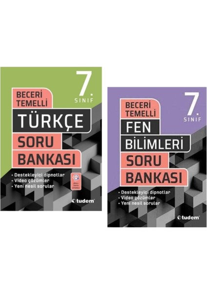 Tudem Yayınları 7.sınıf Beceri Temelli Türkçe - Fen Bilimleri Soru Bankası