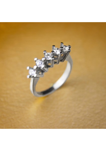 Kare Tırnak 925 Ayar Beştaş Gümüş Yüzük- 3 mm- Anneler Günü Hediye