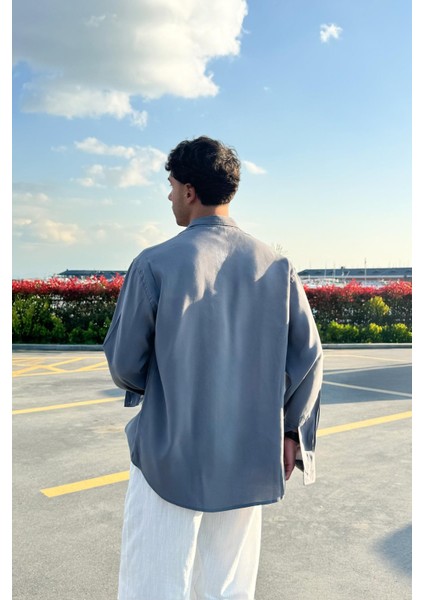 Basic Füme Oversize Gömlek