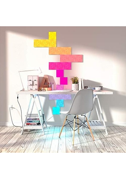 Canvas Starter Kit, 9 LED Rgbw Akıllı Işık Oranı - Modüler Wlan LED Paneller, 16 Milyon Renkli Duvar Lambası Iç, Müzik ve Ekran Senkronizasyonu, Alexa Google , Dekorasyon ve Oyun ile