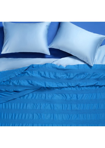 Braga Waffle Çift Kişilik Pamuk Pike 200X220 cm Koyu Mavi