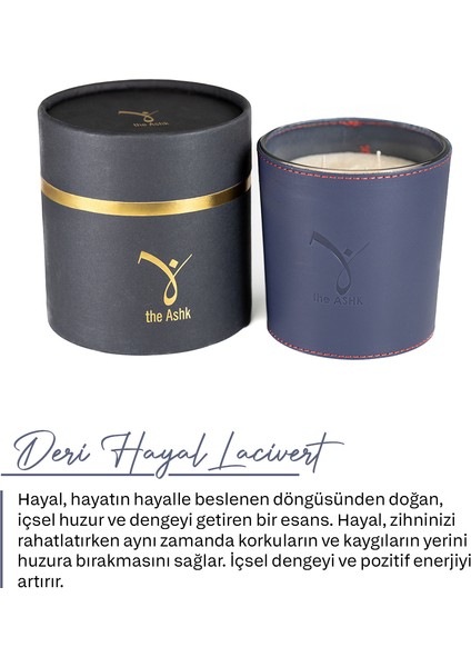 Deri Hayal Lacivert Bitkisel Mum 500GR Sandal Ağacı, Amber & Karabiber fiyatları