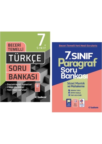 Tudem Yayınları 7.sınıf Beceri Temelli Türkçe - Paragraf Soru Bankası