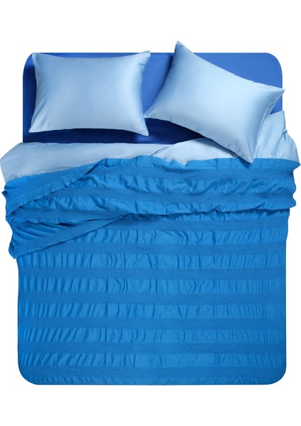 Braga Waffle Kıng Sıze Pamuk Pike 240X220 cm Koyu Mavi modelleri