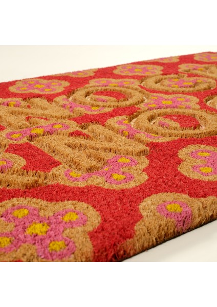 Kerala Coır Kapı Önü Paspası 45X75 cm Kırmızı
