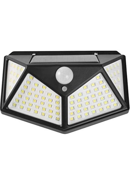 Solar Lamba 100 LED Pır Hareket Sensörlü Dış Duvar Lambası IP65 Bahçe Teras - 1 Adet