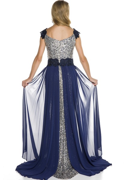 Siyah Omuz ve Bel Işlemeli Kuyruklu V Yaka Balık Abiye 36 indirimleri