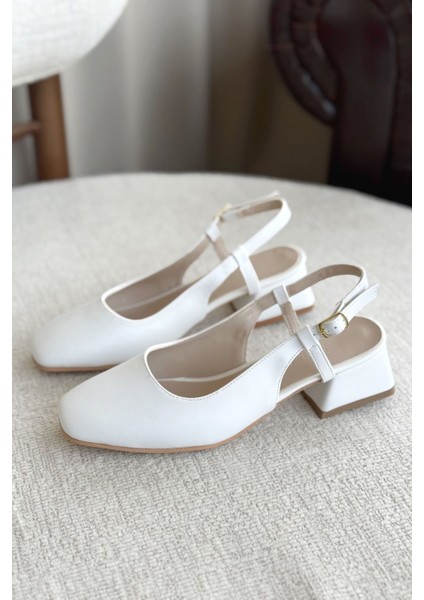 Kadın Pogba Kısa Topuklu Ayakkabı - Beyaz fiyatları