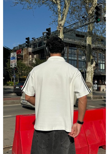 Matcha Story Baskılı Ekru Oversize Tişört